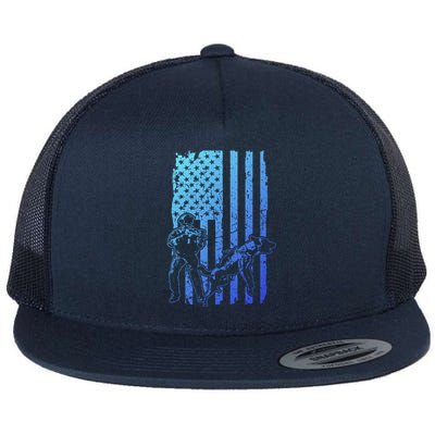 K9 Unit Dog Police Officer Army Soldier Rescue Usa Flag Gift Flat Bill Trucker Hat