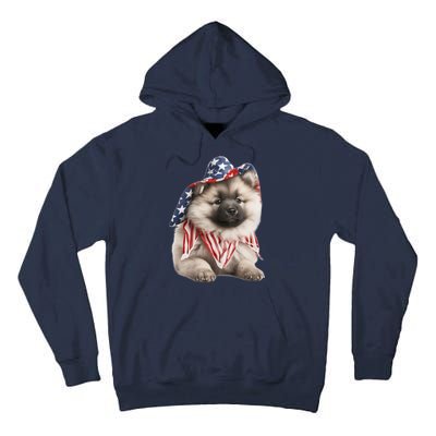 Keeshond USA Flag American Dogs Patriotic 4th Of July Tall Hoodie