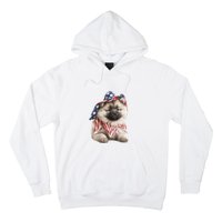 Keeshond USA Flag American Dogs Patriotic 4th Of July Hoodie