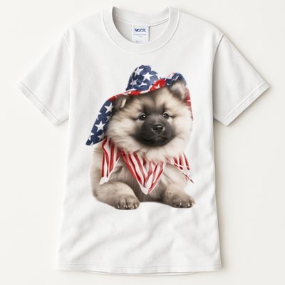 Keeshond USA Flag American Dogs Patriotic 4th Of July Tall T-Shirt