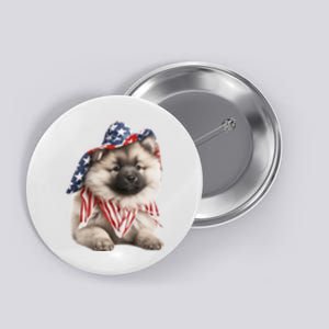 Keeshond USA Flag American Dogs Patriotic 4th Of July Button