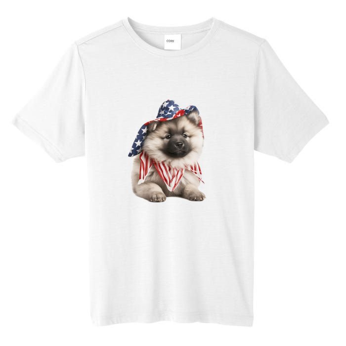 Keeshond USA Flag American Dogs Patriotic 4th Of July Tall Fusion ChromaSoft Performance T-Shirt