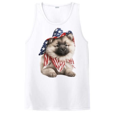 Keeshond USA Flag American Dogs Patriotic 4th Of July PosiCharge Competitor Tank