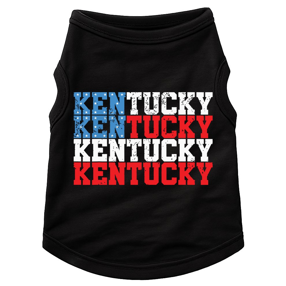 Kentucky Usa Flag 4th Of July Fourth American Vintage Doggie Tank