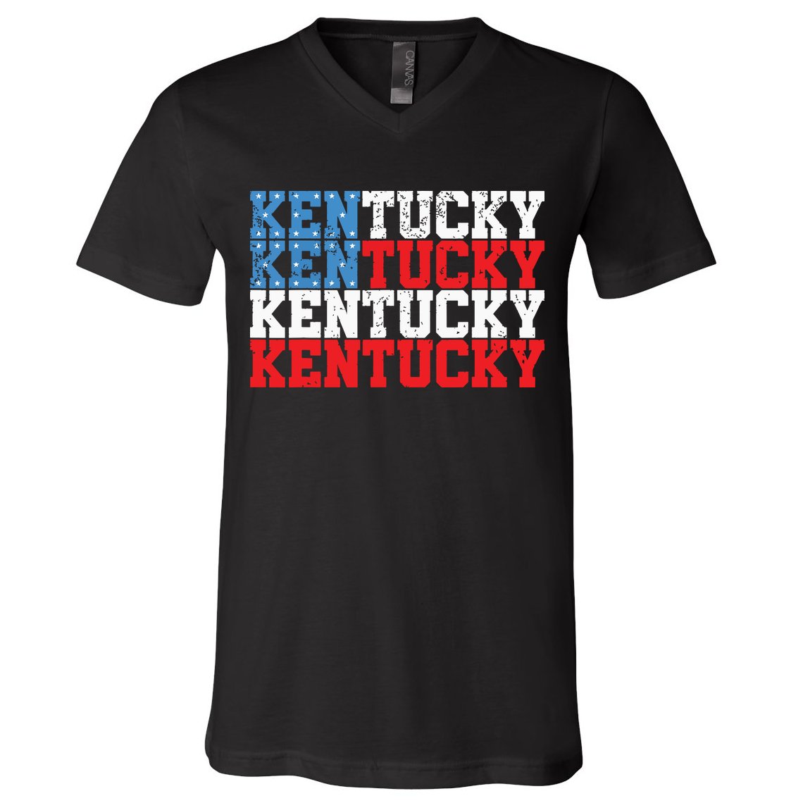 Kentucky Usa Flag 4th Of July Fourth American Vintage V-Neck T-Shirt