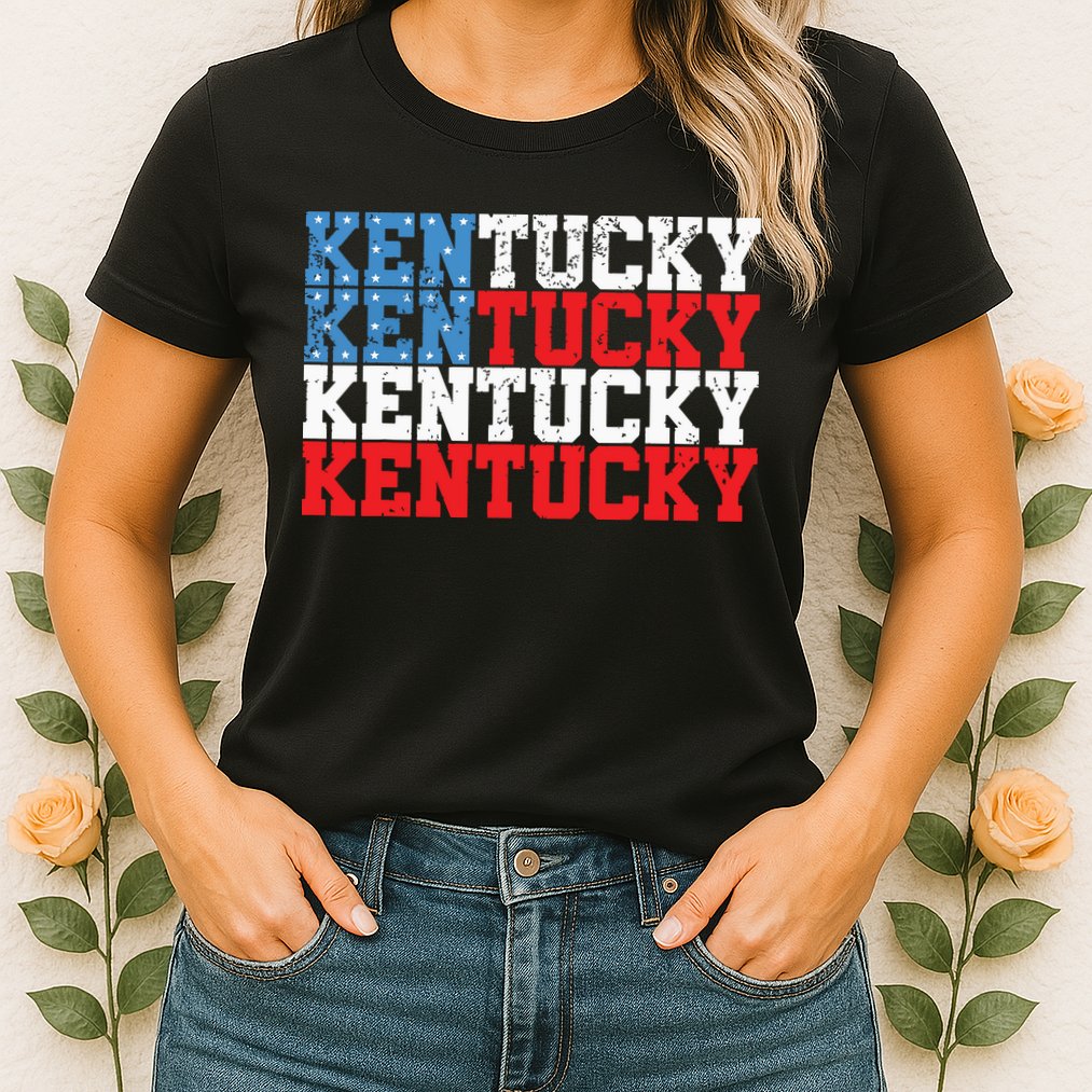 Kentucky Usa Flag 4th Of July Fourth American Vintage Womens T-Shirt