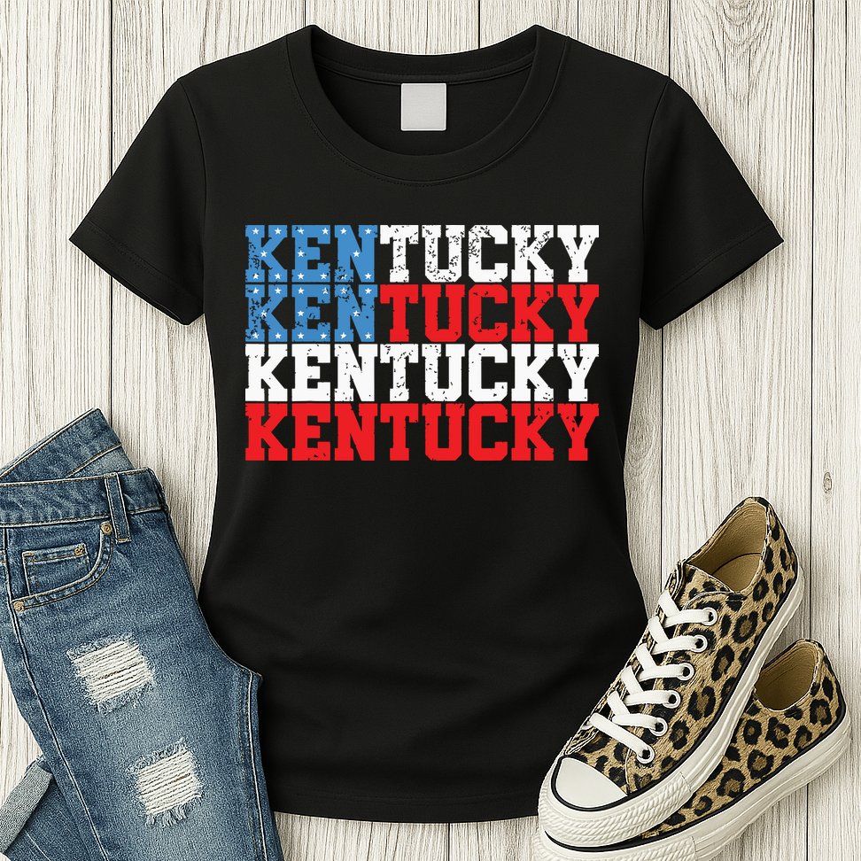 Kentucky Usa Flag 4th Of July Fourth American Vintage Womens T-Shirt