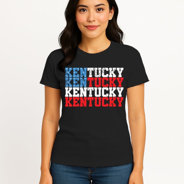 Kentucky Usa Flag 4th Of July Fourth American Vintage Womens T-Shirt
