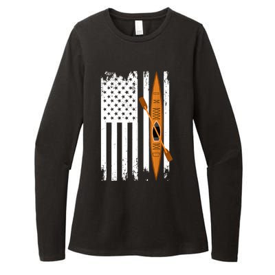 Kayak Us Flag Kayaking Outdoor Adventurer Athletic Kayaker Womens CVC Long Sleeve Shirt