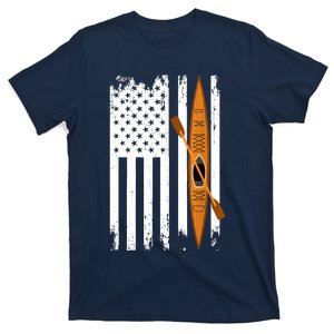 Kayak Us Flag Kayaking Outdoor Adventurer Athletic Kayaker T-Shirt