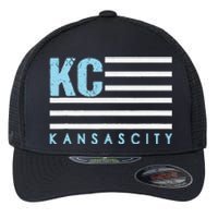 Kc Usa Flag Kansas City Blue & Light Blue Kc Usa Flexfit Unipanel Trucker Cap