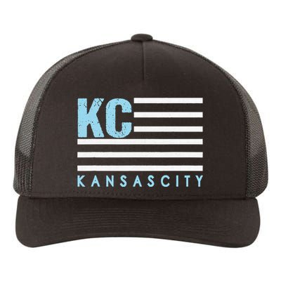 Kc Usa Flag Kansas City Blue & Light Blue Kc Usa Yupoong Adult 5-Panel Trucker Hat