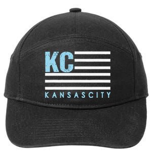 Kc Usa Flag Kansas City Blue & Light Blue Kc Usa 7-Panel Snapback Hat