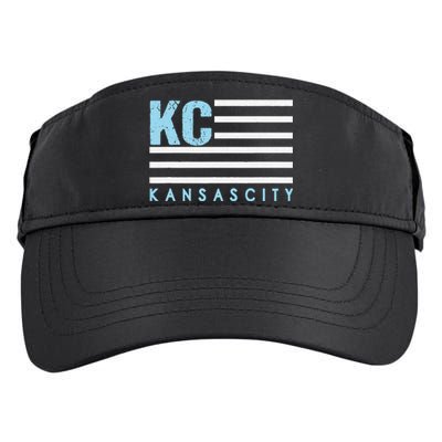 Kc Usa Flag Kansas City Blue & Light Blue Kc Usa Adult Drive Performance Visor