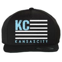 Kc Usa Flag Kansas City Blue & Light Blue Kc Usa Wool Snapback Cap