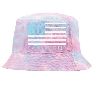 Kc Usa Flag Kansas City Blue & Light Blue Kc Usa Tie-Dyed Bucket Hat