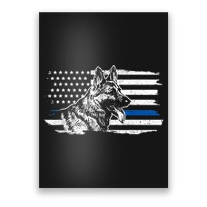 K9 Unit German Shepherd Dog Thin Blue Line Patriotic Police Poster