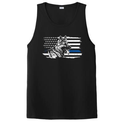 K9 Unit German Shepherd Dog Thin Blue Line Patriotic Police PosiCharge Competitor Tank