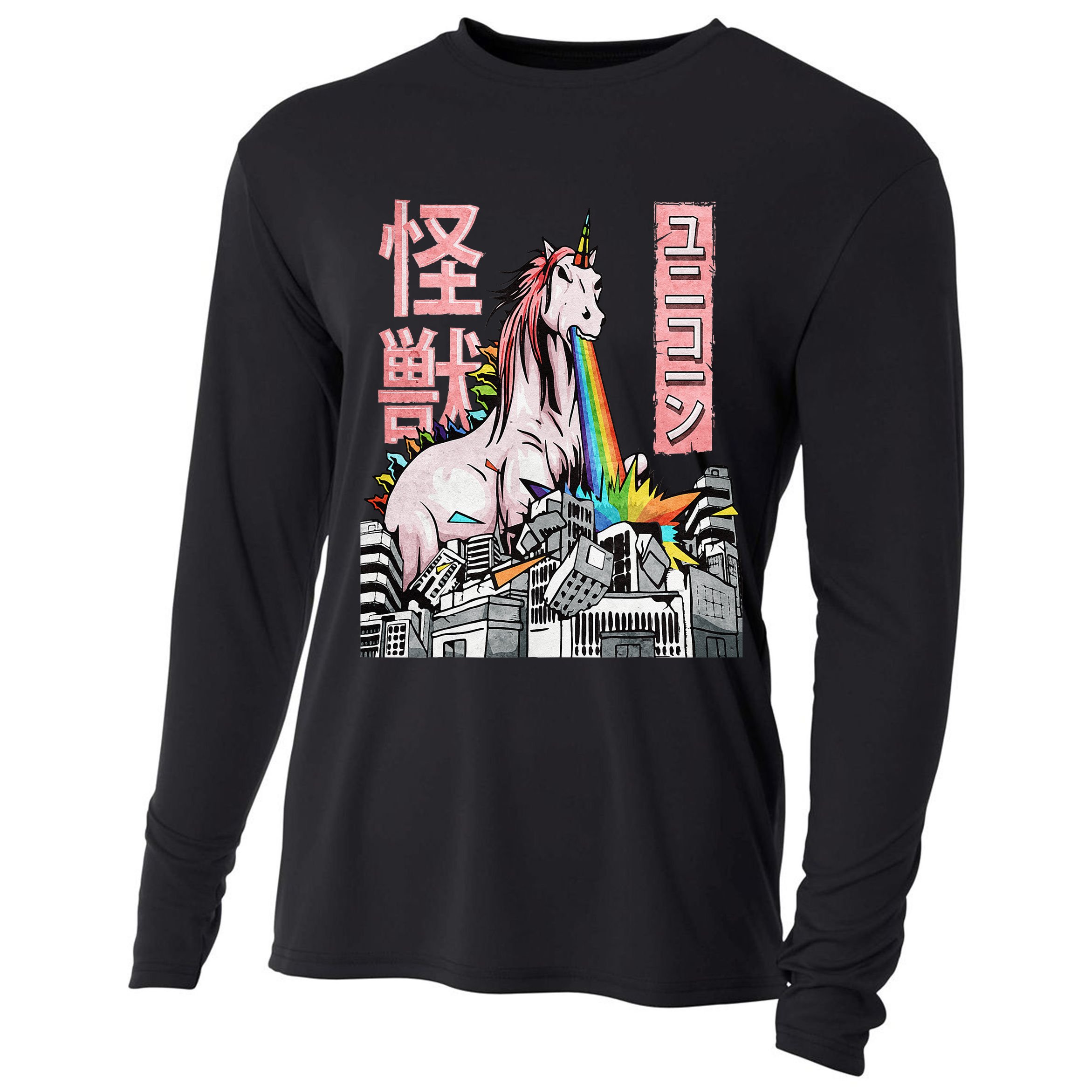 Kaiju Unicorn Japanese Monster Anime Merch Manga Otaku Cooling Performance Long Sleeve Crew