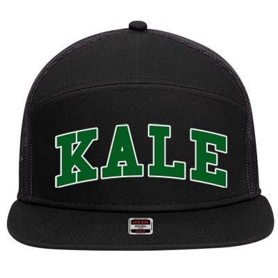 Kale University Leafy Greens Organic Gardener Go Vegan Gift 7 Panel Mesh Trucker Snapback Hat