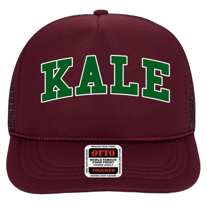 Kale University Leafy Greens Organic Gardener Go Vegan Gift High Crown Mesh Back Trucker Hat