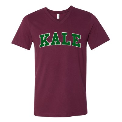 Kale University Leafy Greens Organic Gardener Go Vegan Gift V-Neck T-Shirt