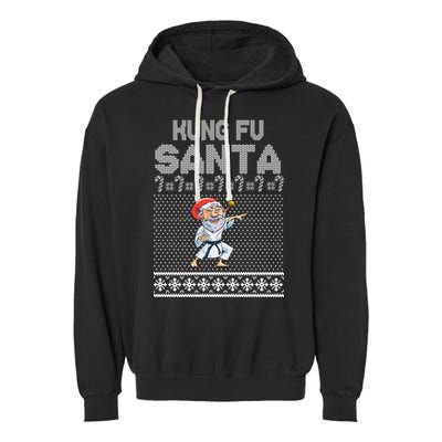 Kung Fu Santa Ugly Christmas Garment-Dyed Fleece Hoodie