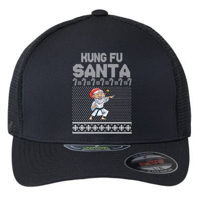 Kung Fu Santa Ugly Christmas Flexfit Unipanel Trucker Cap