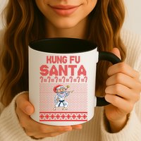 Kung Fu Santa Ugly Christmas Mug
