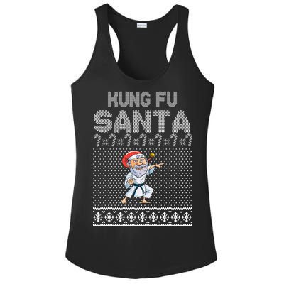 Kung Fu Santa Ugly Christmas Ladies PosiCharge Competitor Racerback Tank