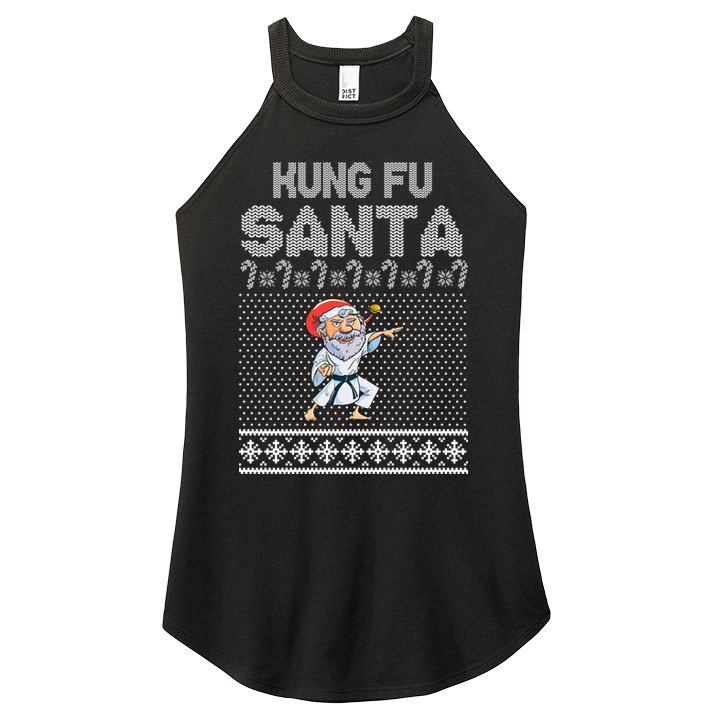 Kung Fu Santa Ugly Christmas Women's Perfect Tri Rocker Tank