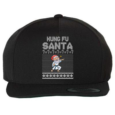 Kung Fu Santa Ugly Christmas Wool Snapback Cap