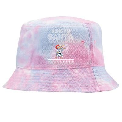 Kung Fu Santa Ugly Christmas Tie-Dyed Bucket Hat