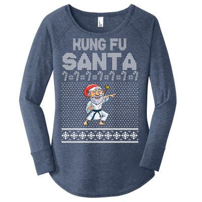 Kung Fu Santa Ugly Christmas Women's Perfect Tri Tunic Long Sleeve Shirt