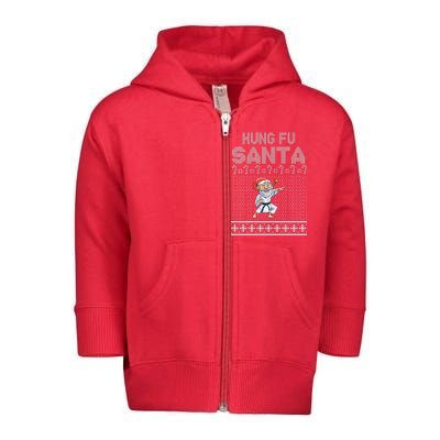 Kung Fu Santa Ugly Christmas Toddler Zip Fleece Hoodie