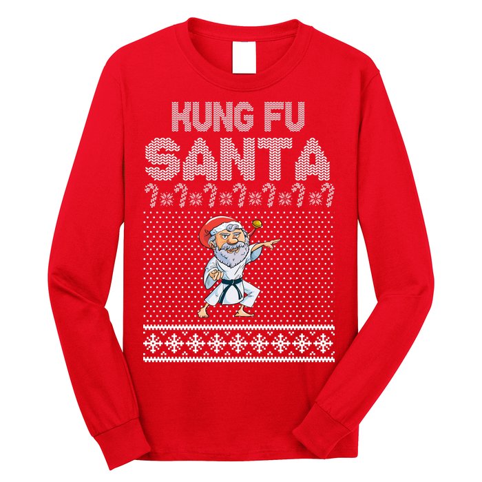 Kung Fu Santa Ugly Christmas Long Sleeve Shirt