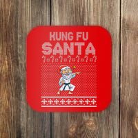 Kung Fu Santa Ugly Christmas Coaster