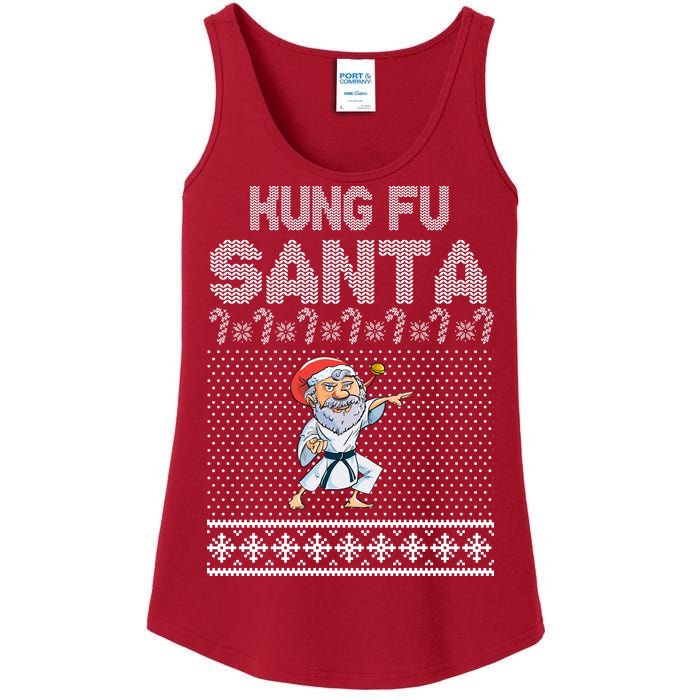 Kung Fu Santa Ugly Christmas Ladies Essential Tank