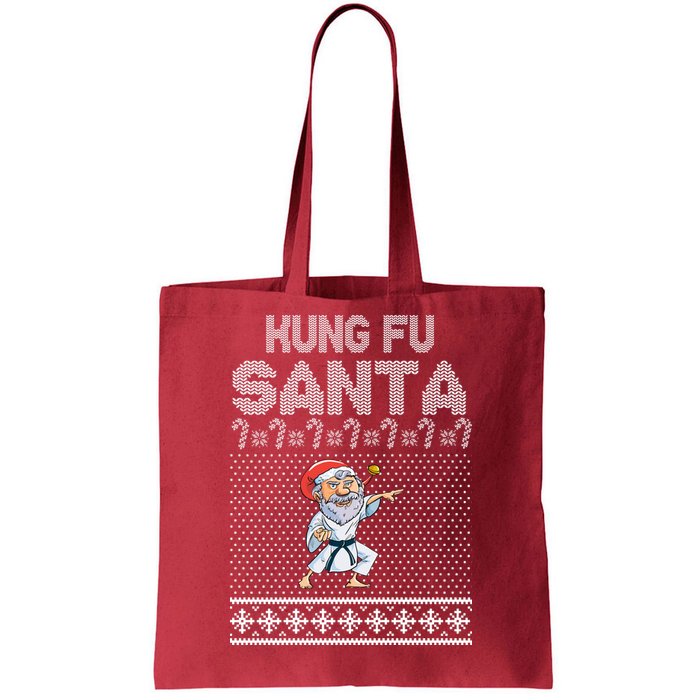 Kung Fu Santa Ugly Christmas Tote Bag