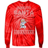 Kung Fu Santa Ugly Christmas Tie-Dye Long Sleeve Shirt