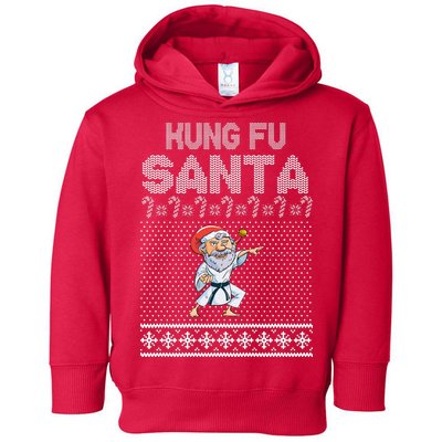 Kung Fu Santa Ugly Christmas Toddler Hoodie