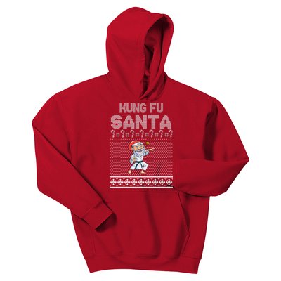 Kung Fu Santa Ugly Christmas Kids Hoodie