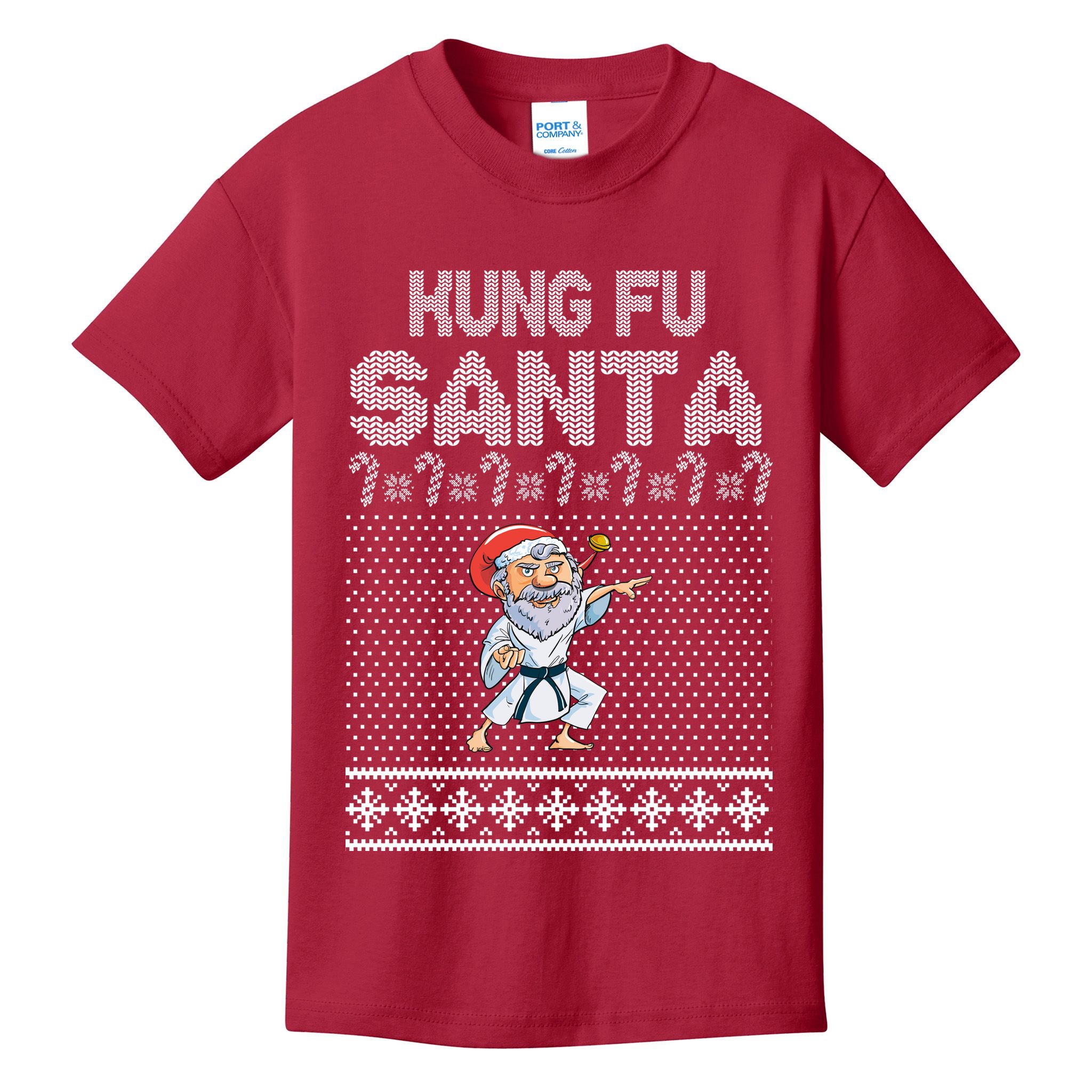 Kung Fu Santa Ugly Christmas Kids T-Shirt