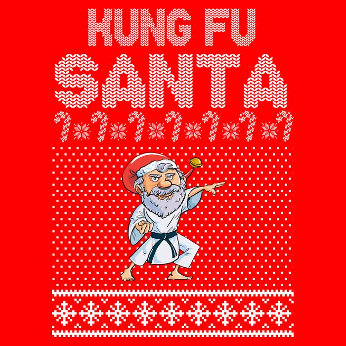 Kung Fu Santa Ugly Christmas Kids T-Shirt