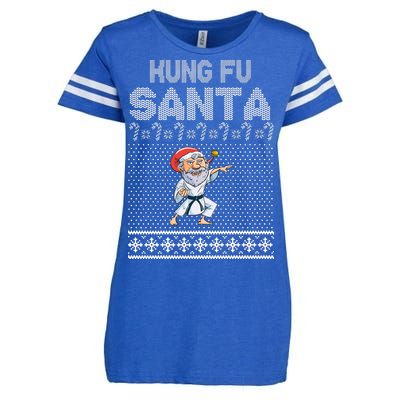 Kung Fu Santa Ugly Christmas Enza Ladies Jersey Football T-Shirt