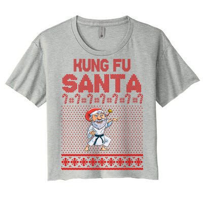 Kung Fu Santa Ugly Christmas Women's Crop Top Tee