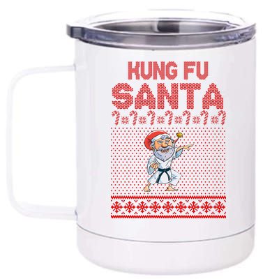 Kung Fu Santa Ugly Christmas 12 oz Stainless Steel Tumbler Cup