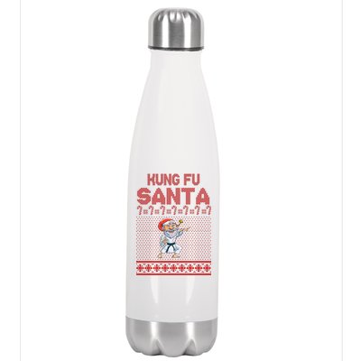 Kung Fu Santa Ugly Christmas Stainless Steel Insulated Water Bottle