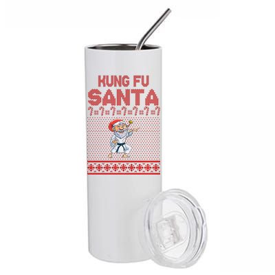 Kung Fu Santa Ugly Christmas Stainless Steel Tumbler