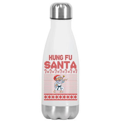 Kung Fu Santa Ugly Christmas Stainless Steel Insulated Water Bottle